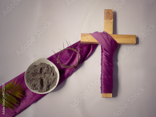 Obraz na plátně Lent Season,Holy Week and Good Friday concepts - religious cross background