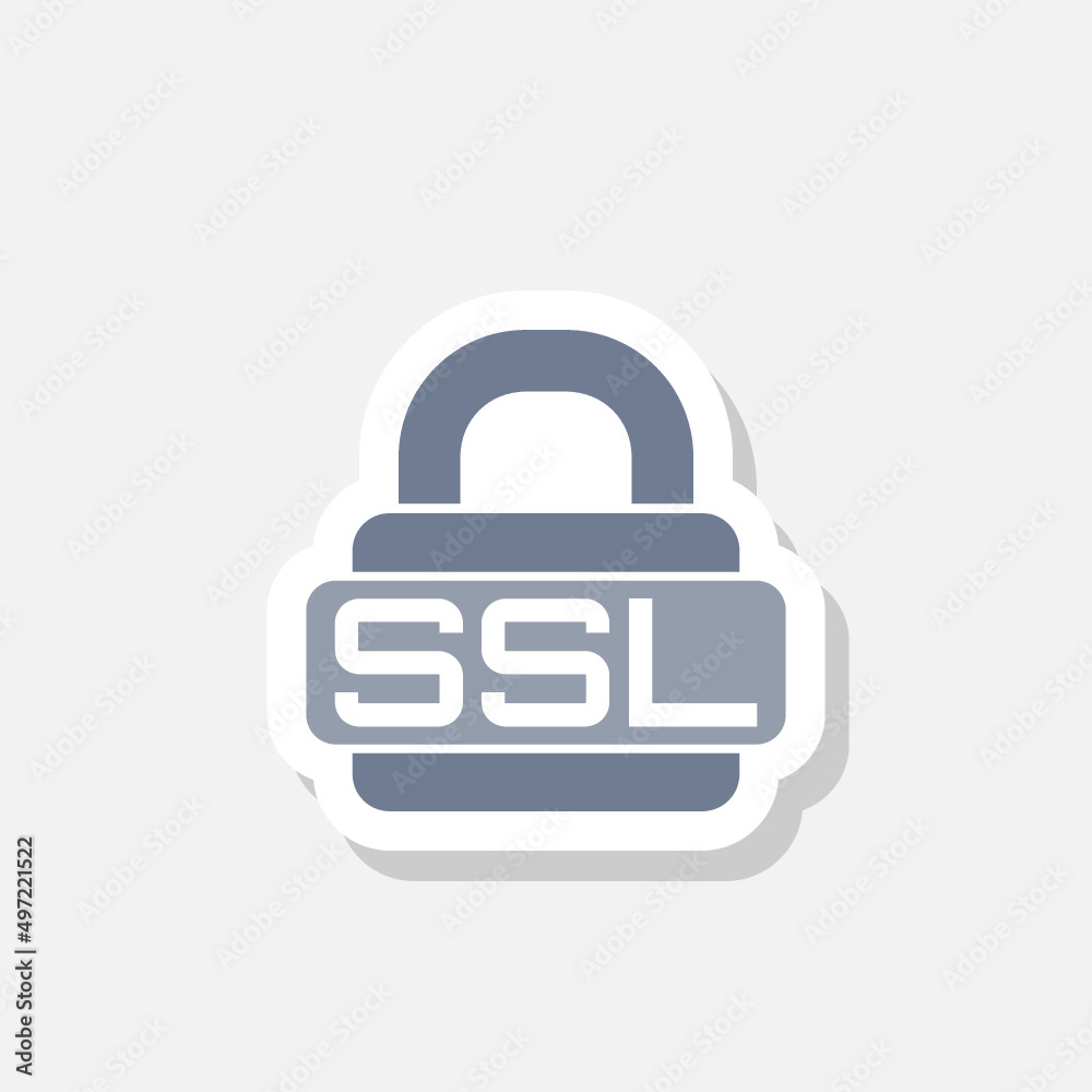 SSL icon sticker isolated on white background SSL icon sticker isolated on white background
