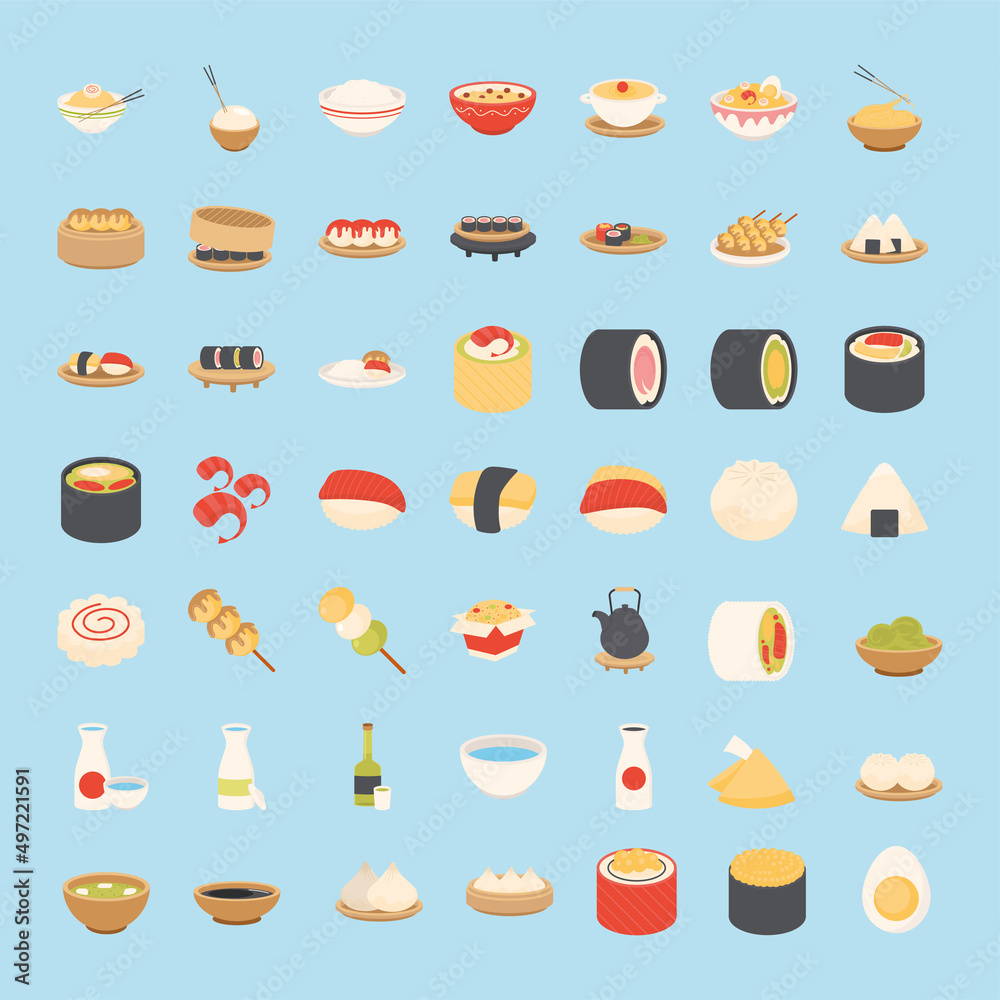 set of japanese food set of japanese food