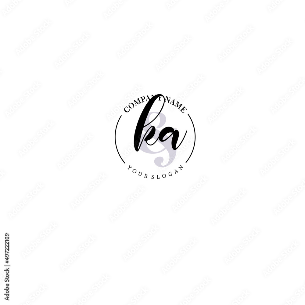 KA Initial letter handwriting and signature logo. Beauty vector initial logo .Fashion boutique floral and botanical KA Initial letter handwriting and signature logo. Beauty vector initial logo .Fashion boutique floral and botanical