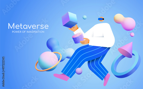 3d VR or metaverse illustration