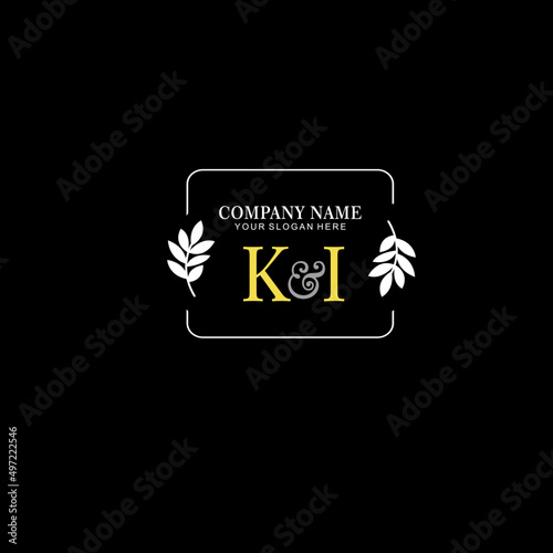 KI Beauty vector initial logo art handwriting logo of initial signature, wedding, fashion, jewelry, boutique, floral