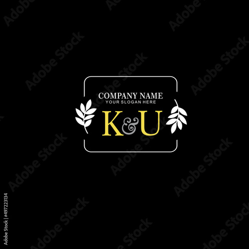 KU Beauty vector initial logo art handwriting logo of initial signature, wedding, fashion, jewelry, boutique, floral