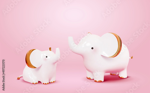 3D Cute Elephant figurines