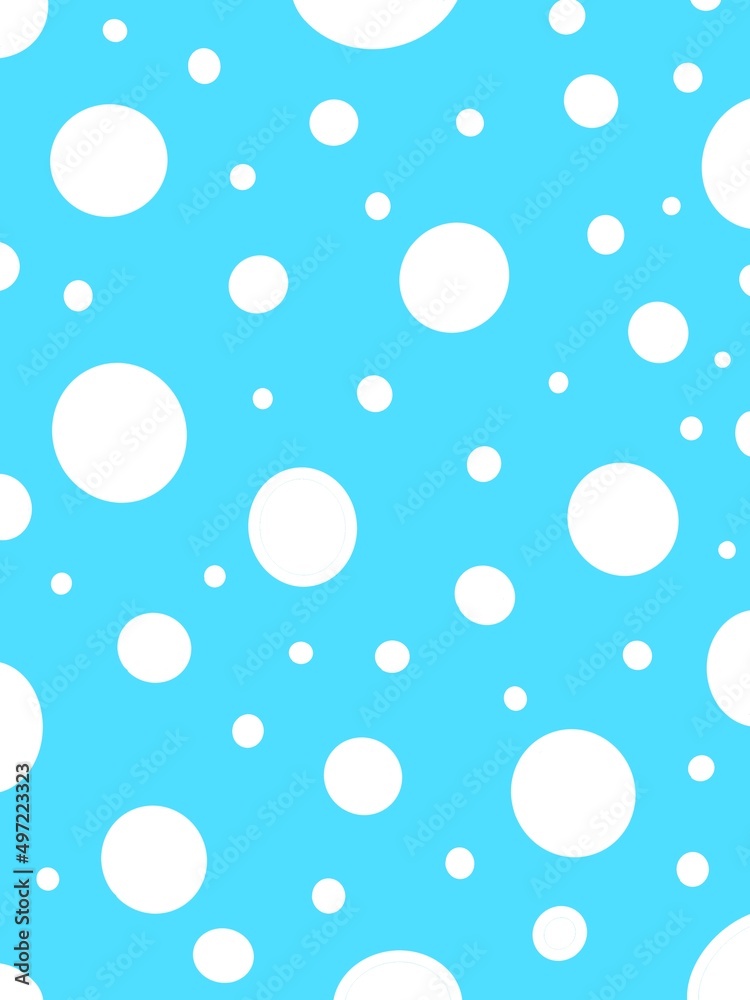 Geometric pattern. White circle on blue background.