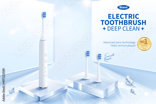3d minimal electronic toothbrush ad