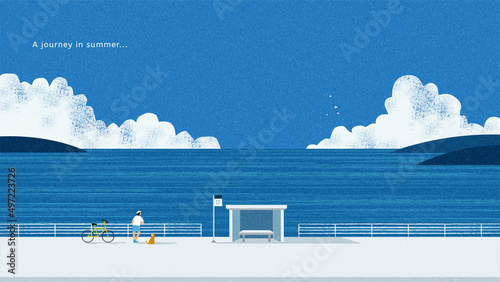 Relaxing seashore scenery wallpaper