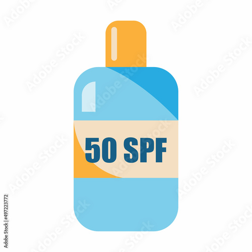 Sunscreen bottle with 50 spf protection