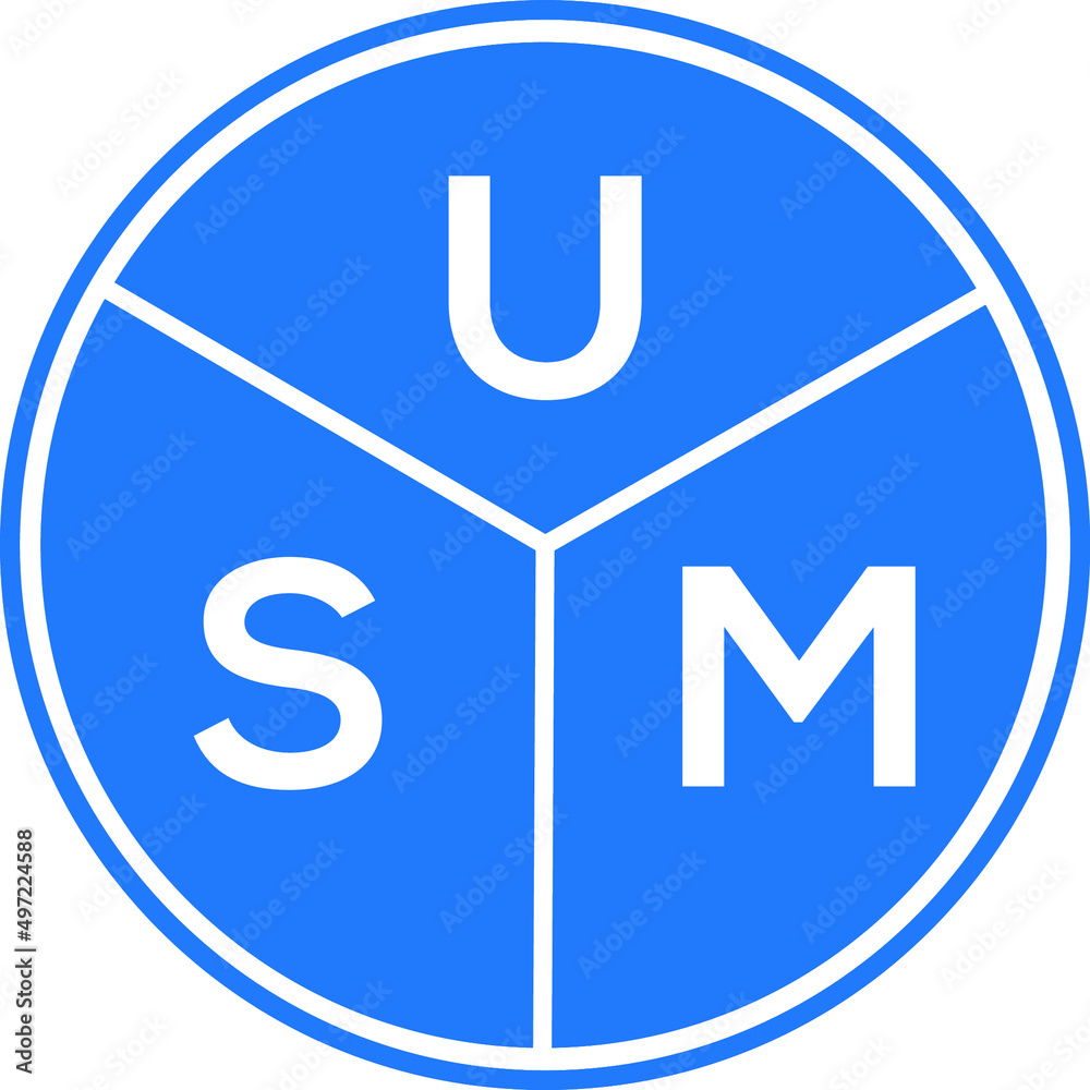 USM letter logo design on white background. USM creative circle letter logo concept. USM letter design. USM letter logo design on white background. USM creative circle letter logo concept. USM letter design.