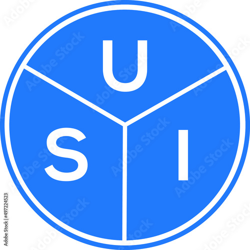 USI letter logo design on white background. USI creative circle letter logo concept. USI letter design. 