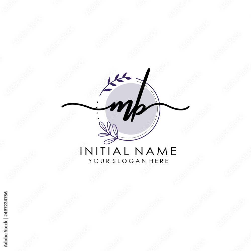 MB Luxury initial handwriting logo with flower template, logo for beauty, fashion, wedding, photography MB Luxury initial handwriting logo with flower template, logo for beauty, fashion, wedding, photography