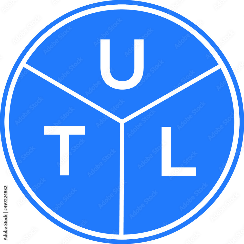 Fototapeta premium UTL letter logo design on black background. UTL creative initials letter logo concept. UTL letter design.