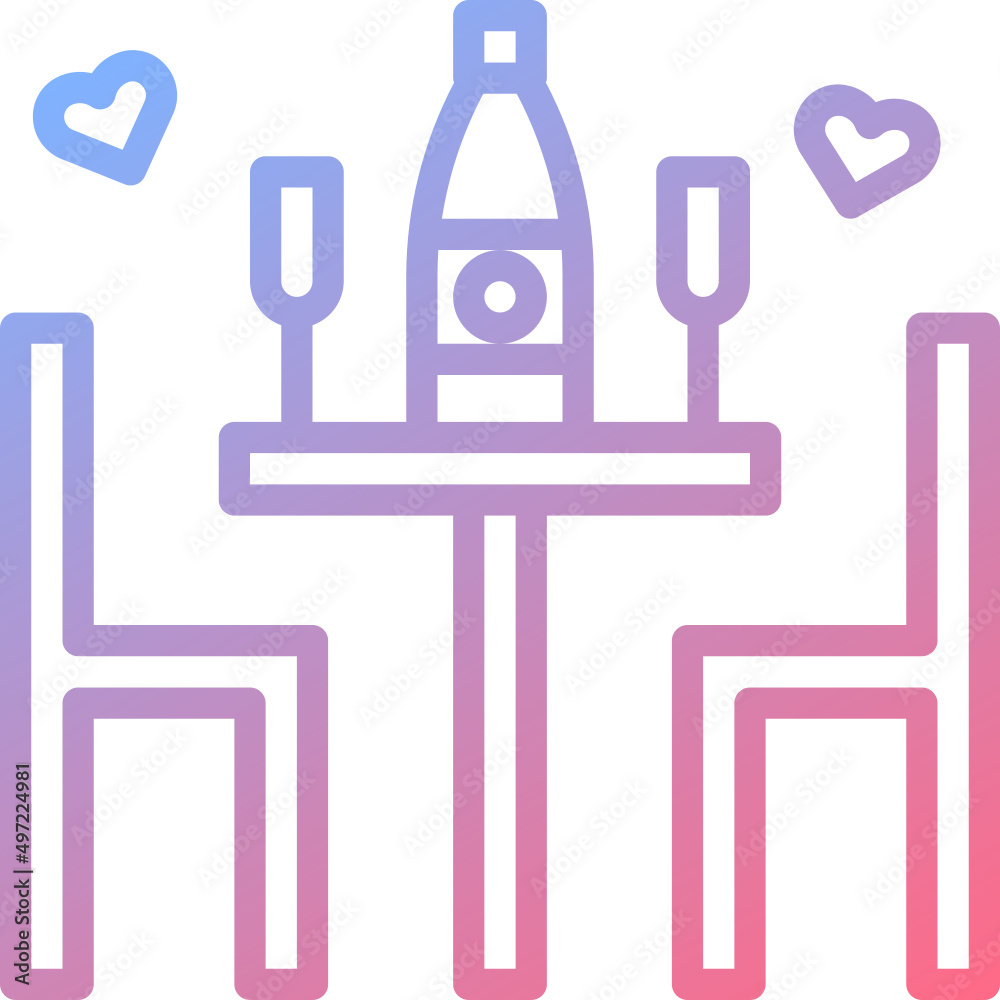 Obraz premium Dinner dating icon