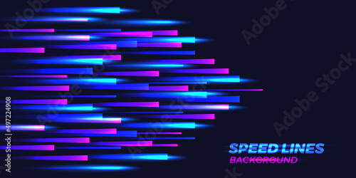 modern luxury neon ray blue light burst speed lines abstract background for racing