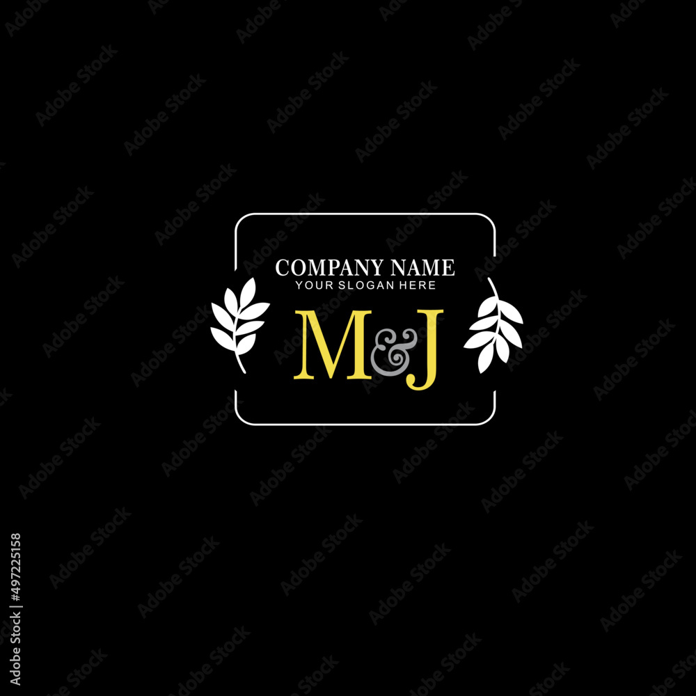 MJ Beauty vector initial logo art  handwriting logo of initial signature, wedding, fashion, jewelry, boutique, floral