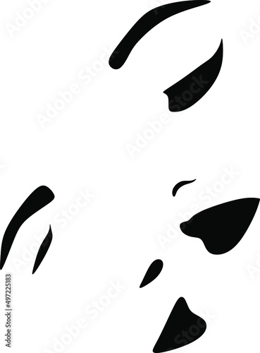 Man and woman. Black and white silhouette of lovers. Vector graphics.
