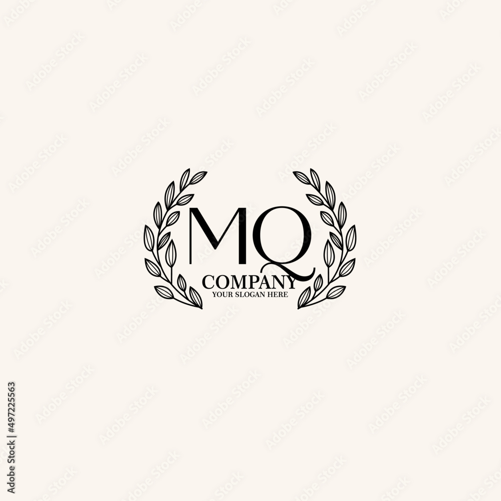 MQ Beauty vector initial logo art handwriting logo of initial signature, wedding, fashion, jewelry, boutique, floral MQ Beauty vector initial logo art handwriting logo of initial signature, wedding, fashion, jewelry, boutique, floral