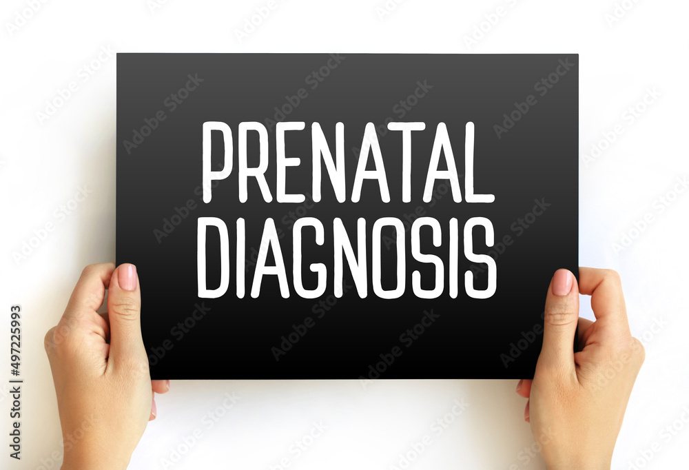Prenatal Diagnosis - detecting problems with the pregnancy as early as possible, text concept on card Prenatal Diagnosis - detecting problems with the pregnancy as early as possible, text concept on card