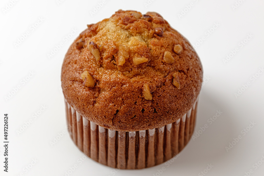 walnut muffins on a white background walnut muffins on a white background