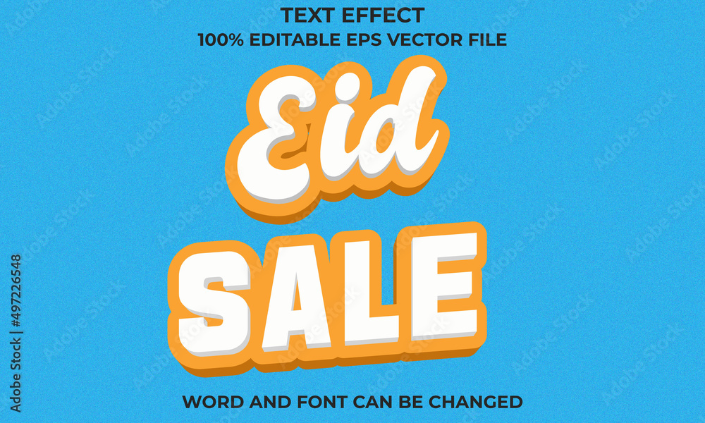 Fototapeta premium Eid Sale 3d text Effect Style, Editable 3D Text Effect With Eid Sale Text Concept,