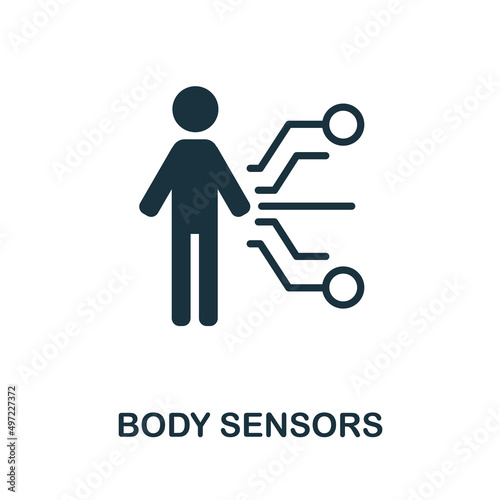 Body Sensors icon. Simple element from healthcare innovations collection. Creative Body Sensors icon for web design, templates, infographics and more