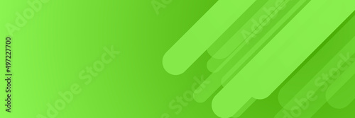 Green abstract vector business long banner template. Business minimal background. Vector Illustration