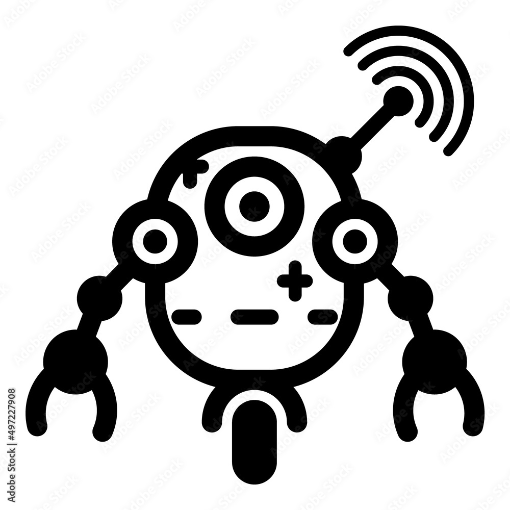 Robot Flat Icon Isolated On White Background Robot Flat Icon Isolated On White Background