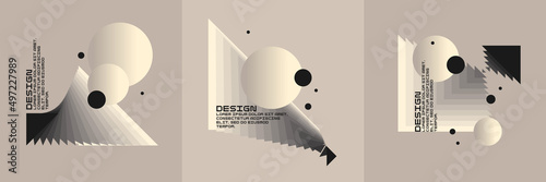 Composition with geometric shapes. Abstract background for design. Trendy stylish graphics. Experimental design