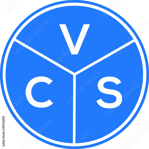 VCS letter logo design on white background. VCS  creative circle letter logo concept. VCS letter design. photo