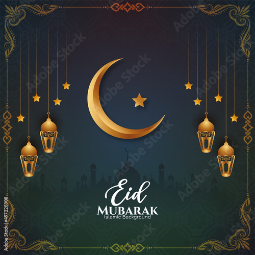 Eid Mubarak festival beautiful greeting background design
