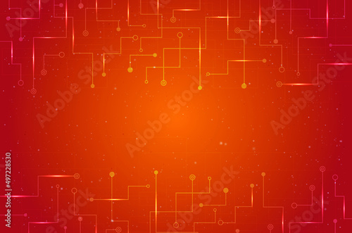 orange maroon network background with circuit