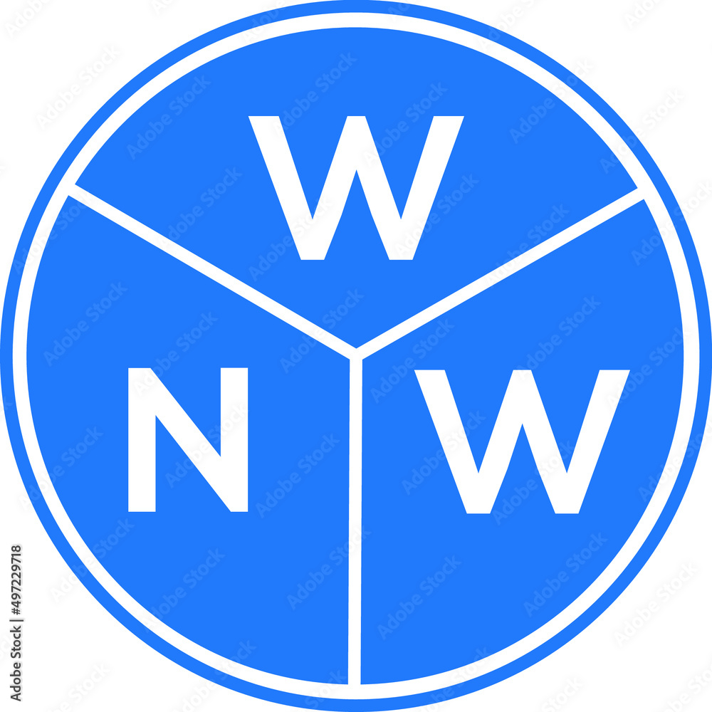 WNW letter logo design on white background. WNW  creative circle letter logo concept. WNW letter design.
