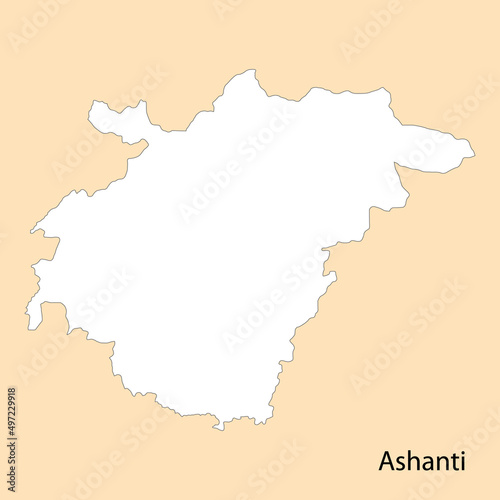 High Quality map of Ashanti is a region of Ghana photo