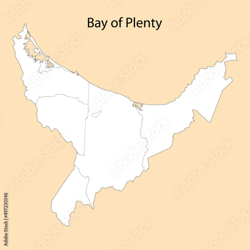 High Quality map of Bay of Plenty is a region of New Zealand