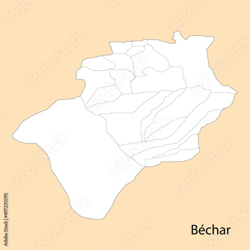 High Quality map of Bechar is a province of Algeria photo