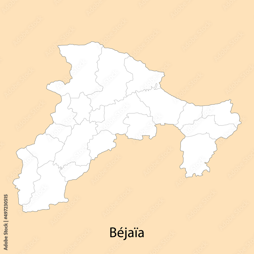High Quality map of Bejaia is a province of Algeria High Quality map of Bejaia is a province of Algeria