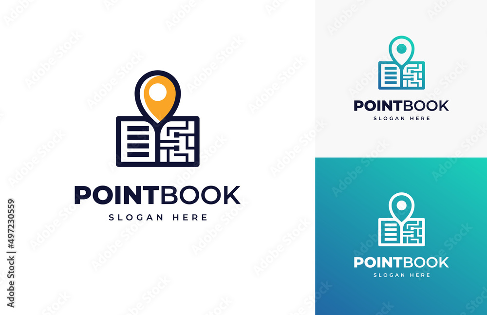 Point book tech direction wire map vector logo design, Creative digital open book education navigation technology logo design Point book tech direction wire map vector logo design, Creative digital open book education navigation technology logo design