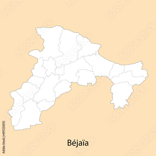 High Quality map of Bejaia is a province of Algeria