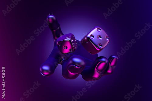 Hand casino 3d render 
