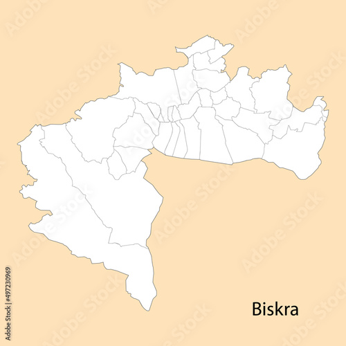 High Quality map of Biskra is a province of Algeria photo