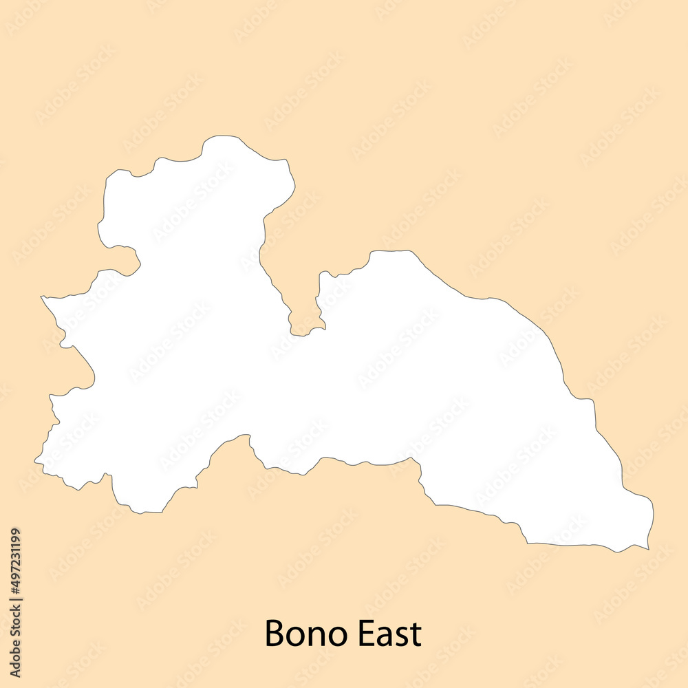 High Quality map of Bono East is a region of Ghana High Quality map of Bono East is a region of Ghana