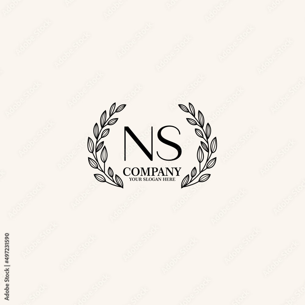 NS Beauty vector initial logo art handwriting logo of initial signature, wedding, fashion, jewelry, boutique, floral NS Beauty vector initial logo art handwriting logo of initial signature, wedding, fashion, jewelry, boutique, floral
