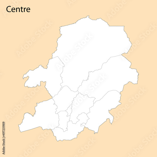 High Quality map of Centre Region is a province of Cameroon