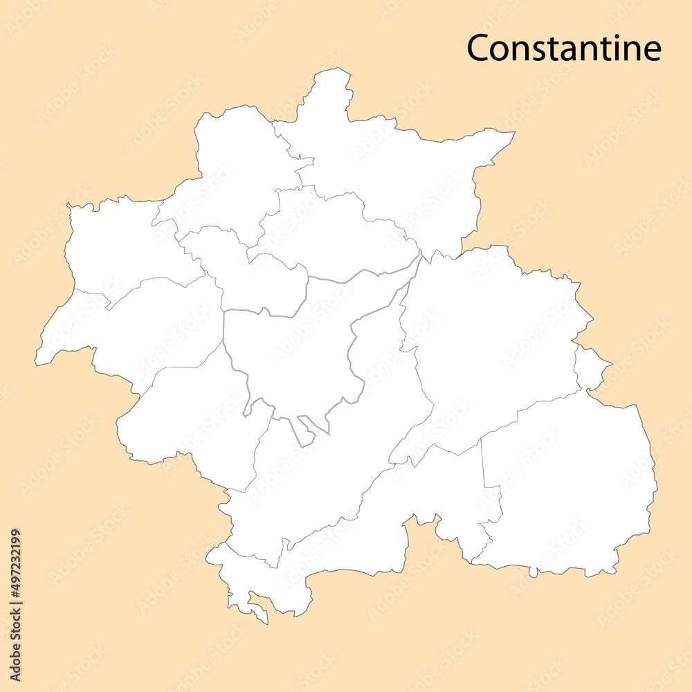 High Quality map of Constantine is a province of Algeria
