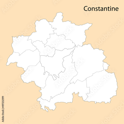 High Quality map of Constantine is a province of Algeria