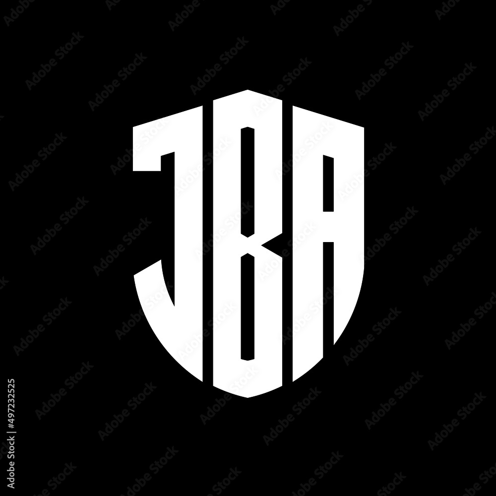 JBA letter logo design. JBA modern letter logo with black background