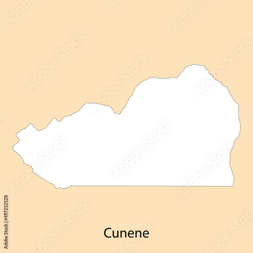 High Quality map of Cunene is a region of Angola
