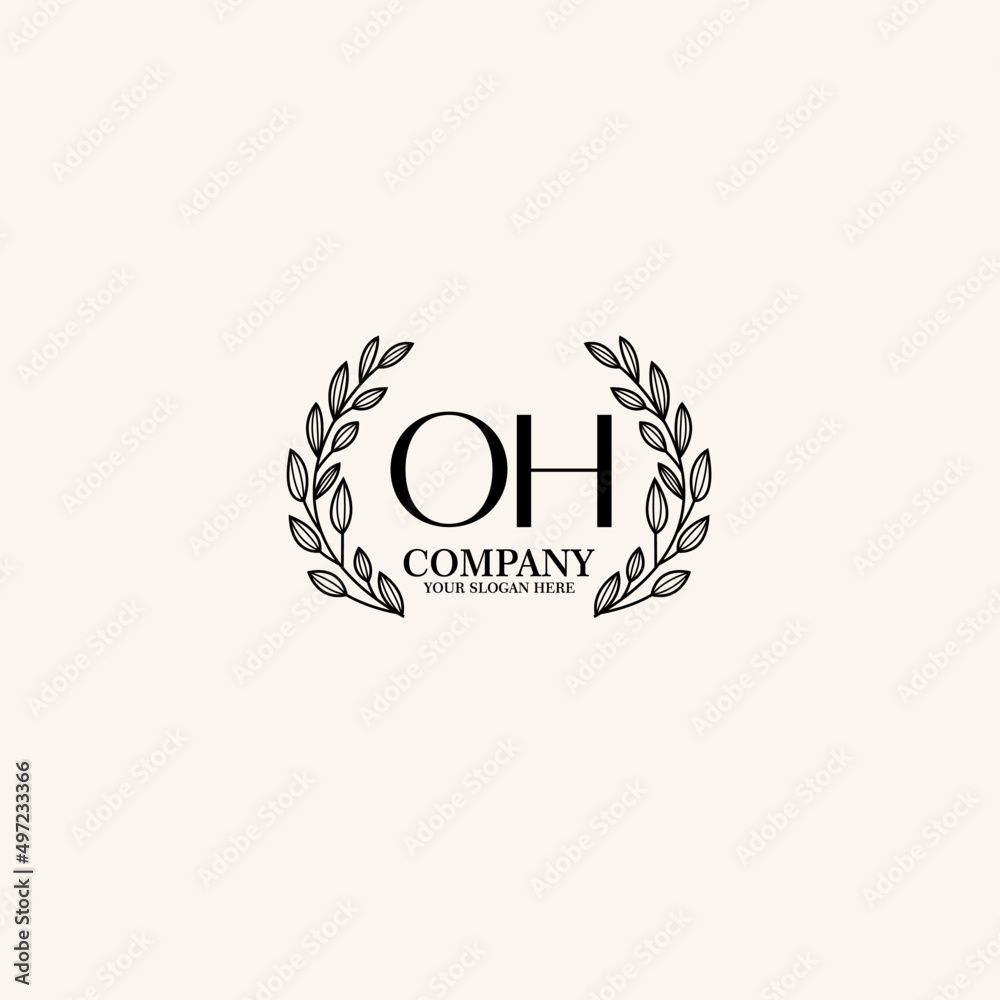 OH Beauty vector initial logo art handwriting logo of initial signature, wedding, fashion, jewelry, boutique, floral OH Beauty vector initial logo art handwriting logo of initial signature, wedding, fashion, jewelry, boutique, floral