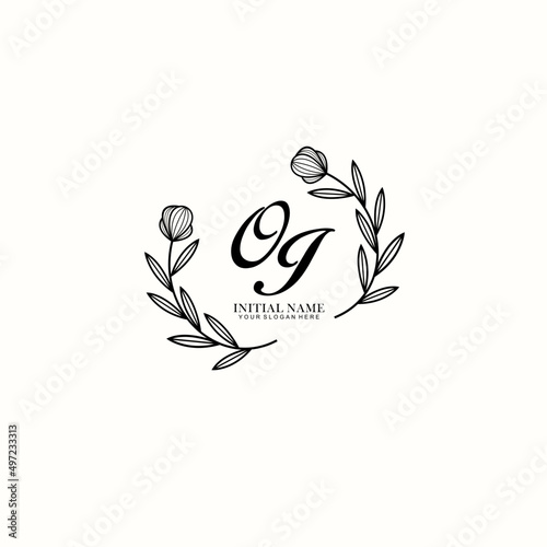 OI Initial letter handwriting and signature logo. Beauty vector initial logo .Fashion  boutique  floral and botanical