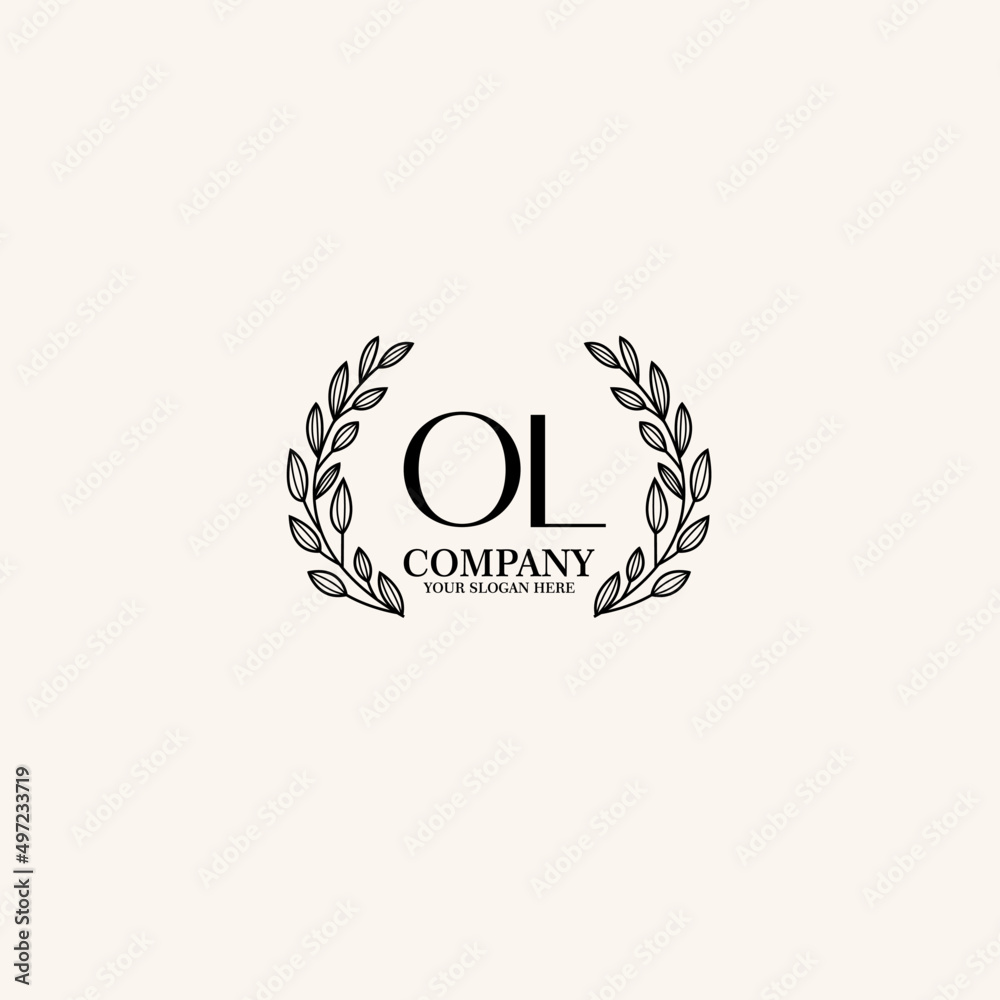 OL Beauty vector initial logo art  handwriting logo of initial signature, wedding, fashion, jewelry, boutique, floral